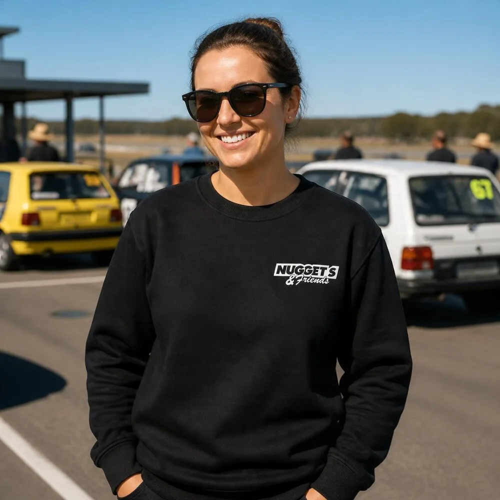 Women's Jumper, front, with the Nuggets and Friends chest logo