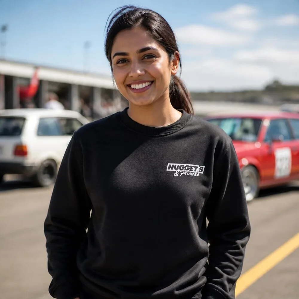 Women's Jumper, front, with the Nuggets and Friends chest logo