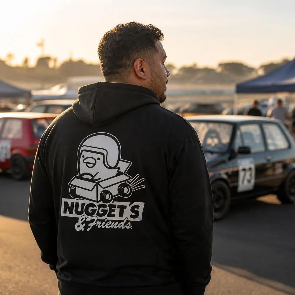 Men's Hoodie, back, with the Nuggets and Friends print