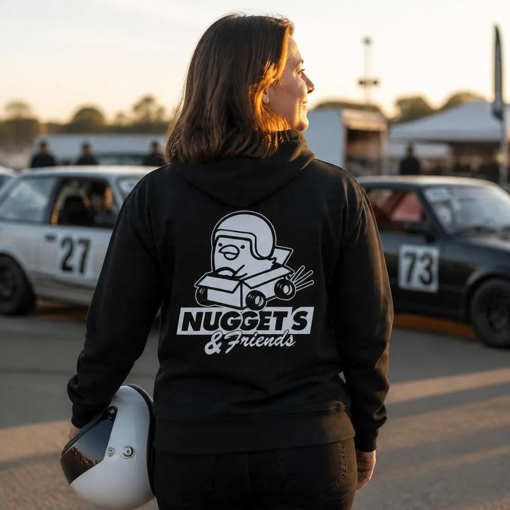 Women's Hoodie, back, with the Nuggets and Friends print