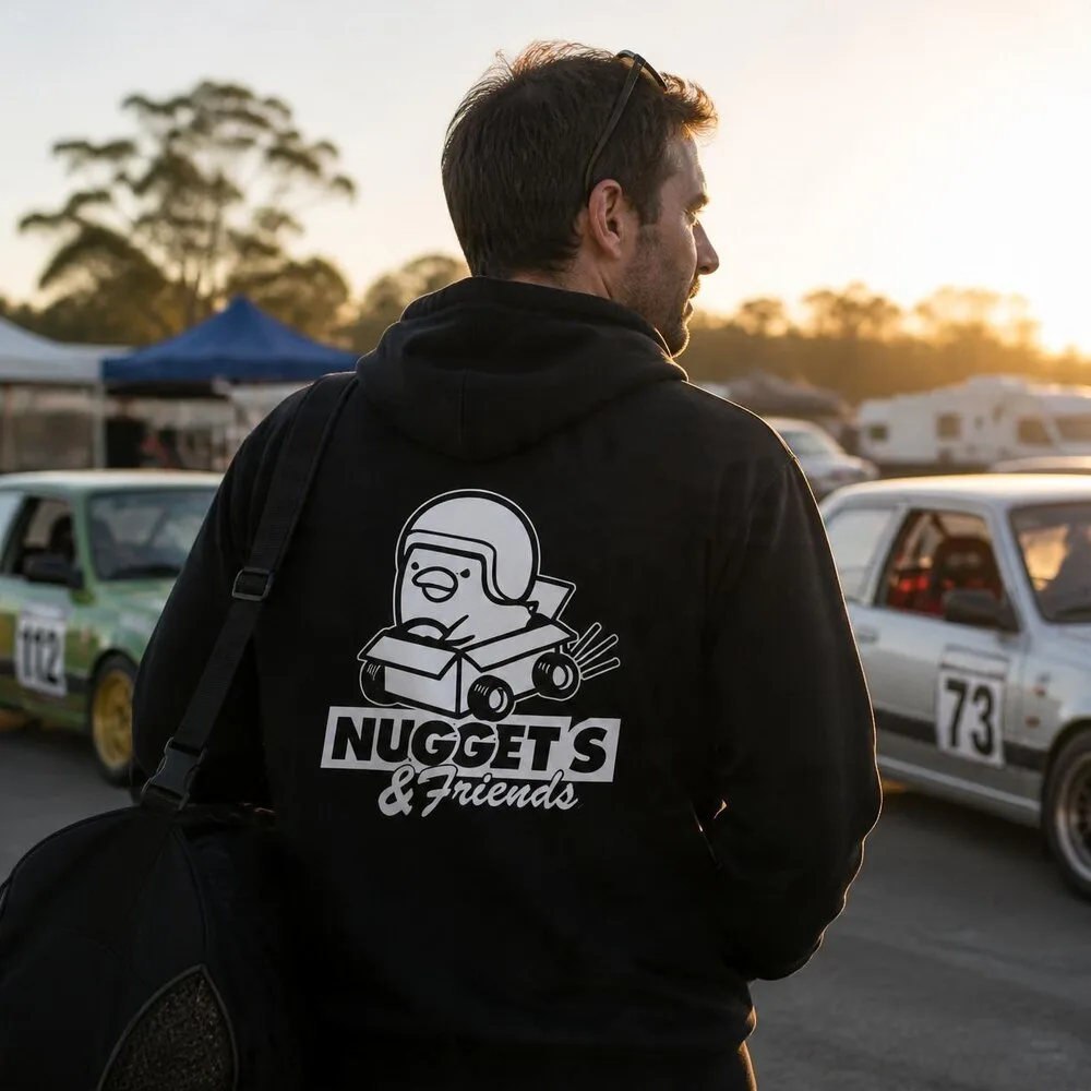 Men's Hoodie, back, with the Nuggets and Friends print